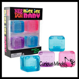 IN STOCK - NeeDoh 4 PACK Teenie Nice Ice Cube Baby Ice Sugar Ball - Thick Glue/Gel Stretch Ball - Ultra Squishy and Moldable Slow Rise Relaxing Sensory Fidget Stress Toy