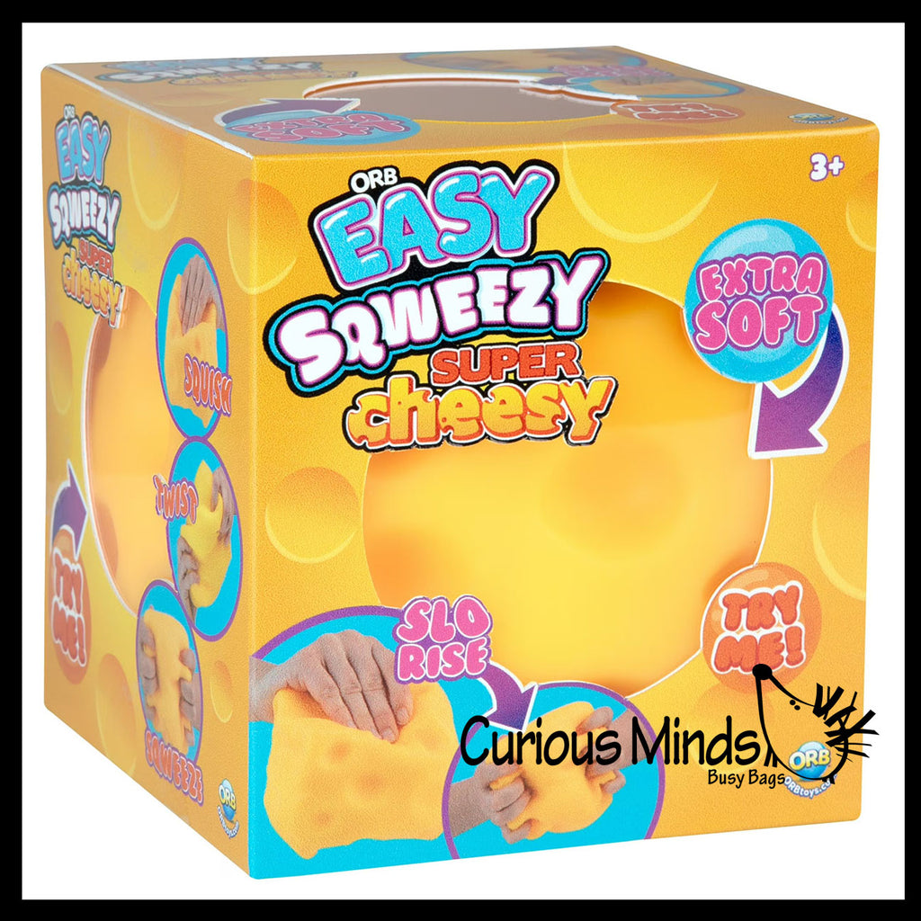 ORB Easy Squeezy Cheese - Jumbo Doh Filled Cheese - Stress Squishy Ball