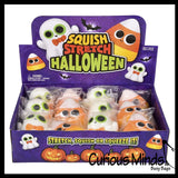 Halloween Ghost and Candy Corn Soft Cream Doh Filled Stress Ball - Squishy Gooey Squish Sensory Squeeze Balls - Spooky