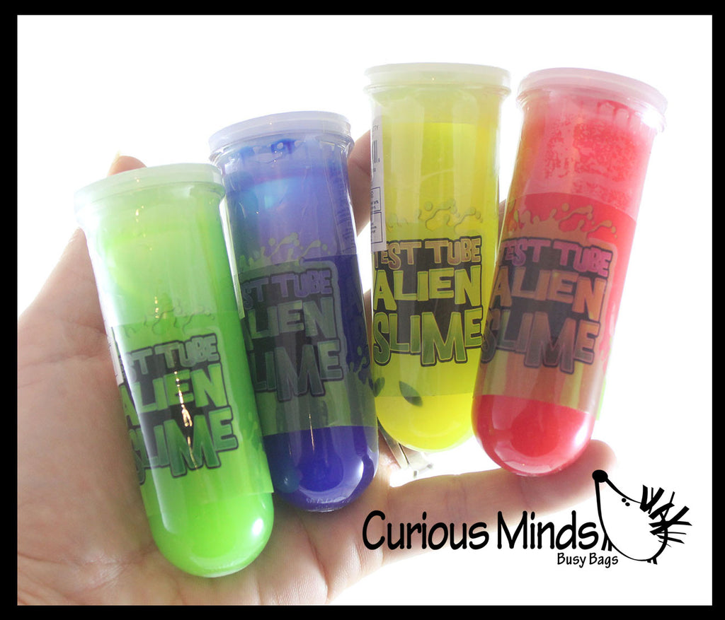 Alien Test Tube Slime With Mini Figurine - Oozy Gooey Fun Party Favor Prize Toy