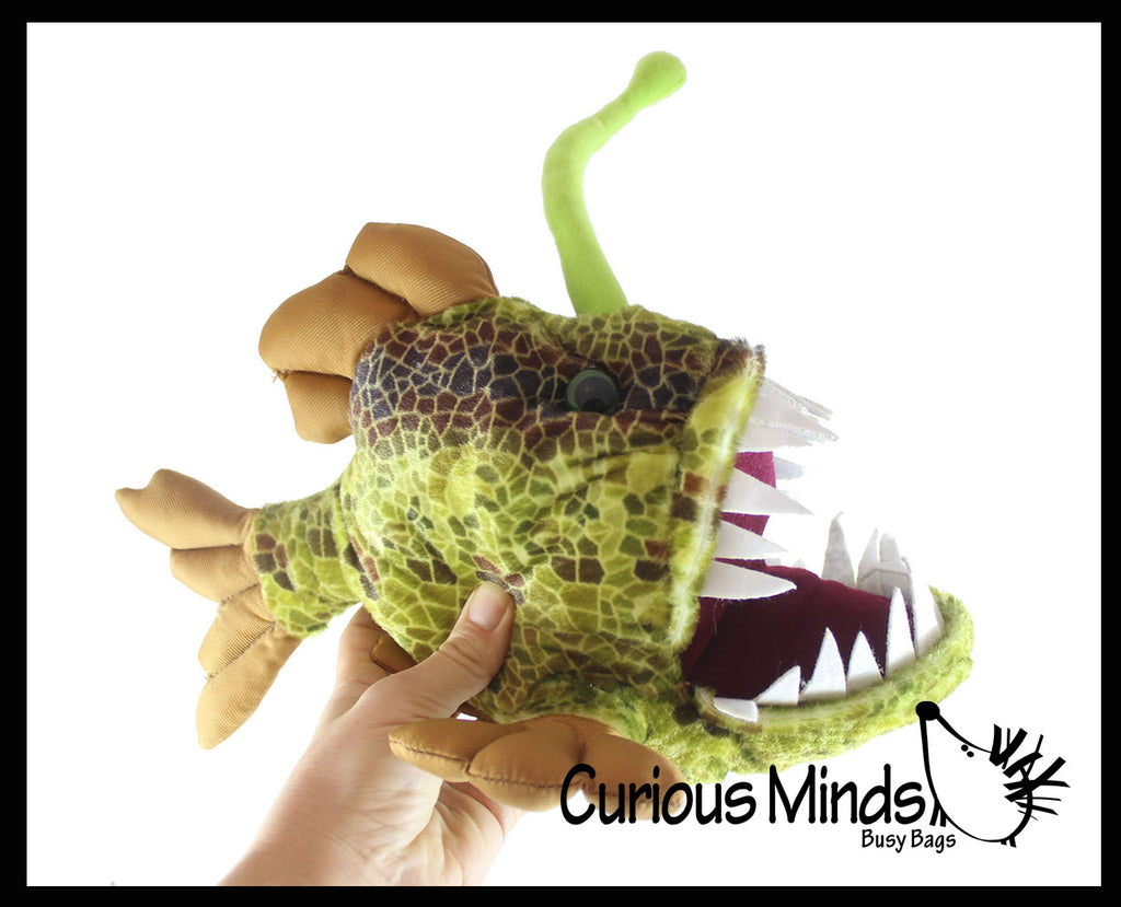 Plush Anglerfish Stuffed Animal Toy - Plushie Stuffie Ocean Angler Fish Headlamp