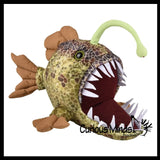 Plush Anglerfish Stuffed Animal Toy - Plushie Stuffie Ocean Angler Fish Headlamp