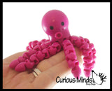 Set of 2 Articulated Fidgets - Octopus and Axolotl - Wiggle Articulated Jointed Moving Fidget Toy - Unique Sensory Toy