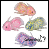 Light Up Axolotl - Air and Styrofoam Bead Filled Squeeze Stress Balls  -  Sensory, Stress, Fidget Toy Super Soft