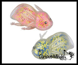 Light Up Axolotl - Air and Styrofoam Bead Filled Squeeze Stress Balls  -  Sensory, Stress, Fidget Toy Super Soft