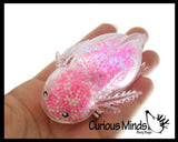 Light Up Axolotl - Air and Styrofoam Bead Filled Squeeze Stress Balls  -  Sensory, Stress, Fidget Toy Super Soft