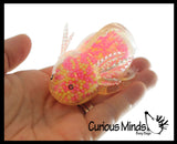 Light Up Axolotl - Air and Styrofoam Bead Filled Squeeze Stress Balls  -  Sensory, Stress, Fidget Toy Super Soft