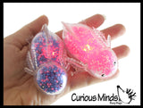 Light Up Axolotl - Air and Styrofoam Bead Filled Squeeze Stress Balls  -  Sensory, Stress, Fidget Toy Super Soft