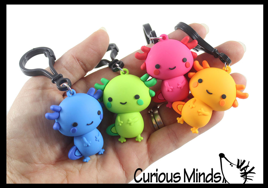NEW - Axolotl Accessory - Small on Clip For Keychain, Backpack, Bag, Zipper -  Axolotyl Toy - Unique