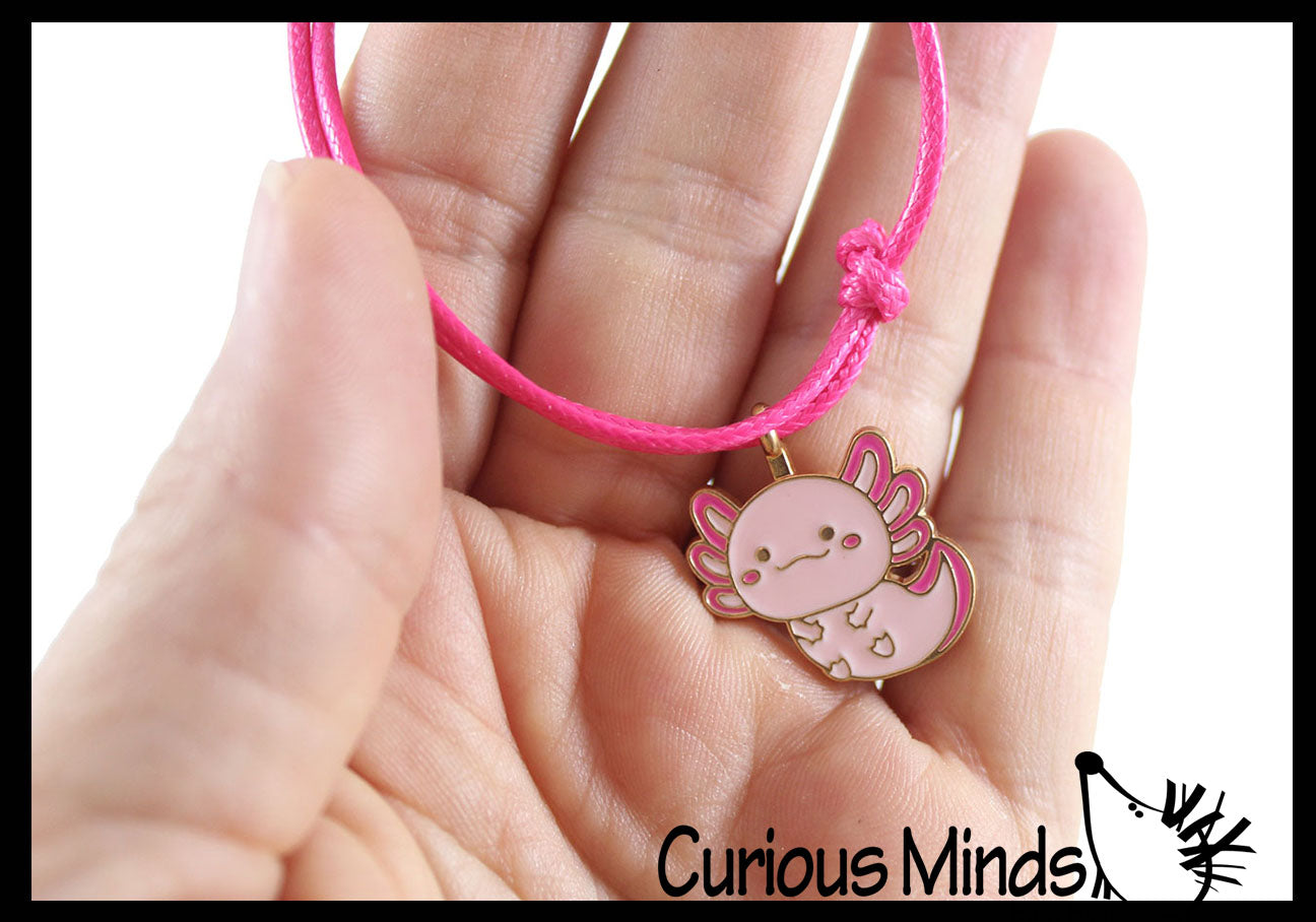 Axolotl Cord Bracelet - Cute Plastic Charms Jewelry for Children - Charm Kids Party Favors 1 Random Color Bracelet