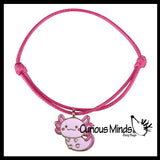 Axolotl Cord Bracelet  - Cute Plastic Charms Jewelry for Children - Charm Kids Party Favors