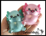 Axolotl Thick Metallic Gel Stress Ball - Sticky Fun Fidget.
