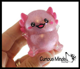 Axolotl Thick Metallic Gel Stress Ball - Sticky Fun Fidget.