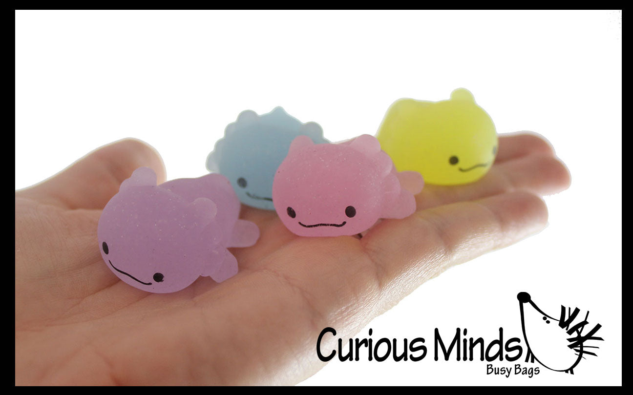 Set of 12 Axolotl Mochi Squishy Animals - Kawaii - Cute Individually Boxed Wrapped Toys - Sensory, Stress, Fidget Party Favor Toy