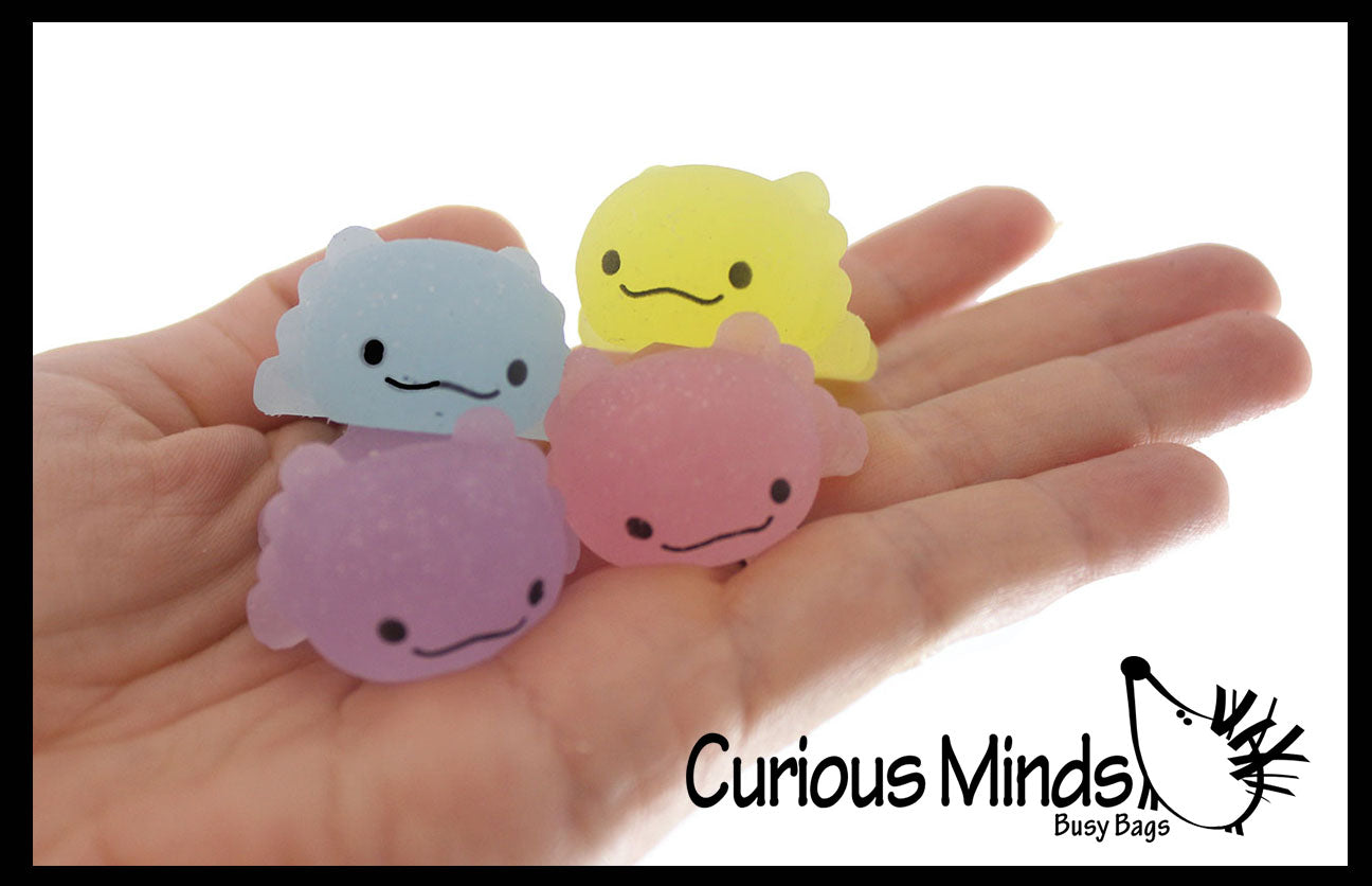 Set of 12 Axolotl Mochi Squishy Animals - Kawaii - Cute Individually Boxed Wrapped Toys - Sensory, Stress, Fidget Party Favor Toy