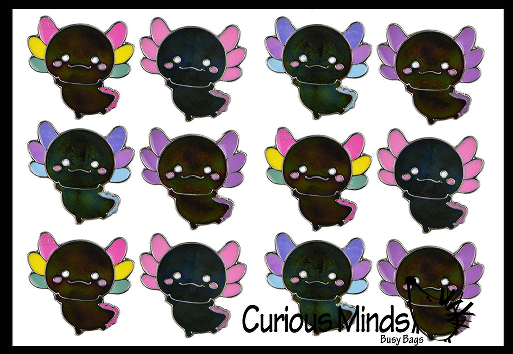 BULK - WHOLESALE -  SALE - Axolotl Mood Rings - Color Changing Heat Sensitive Jewelry for Children - Adjustable Ring Kids