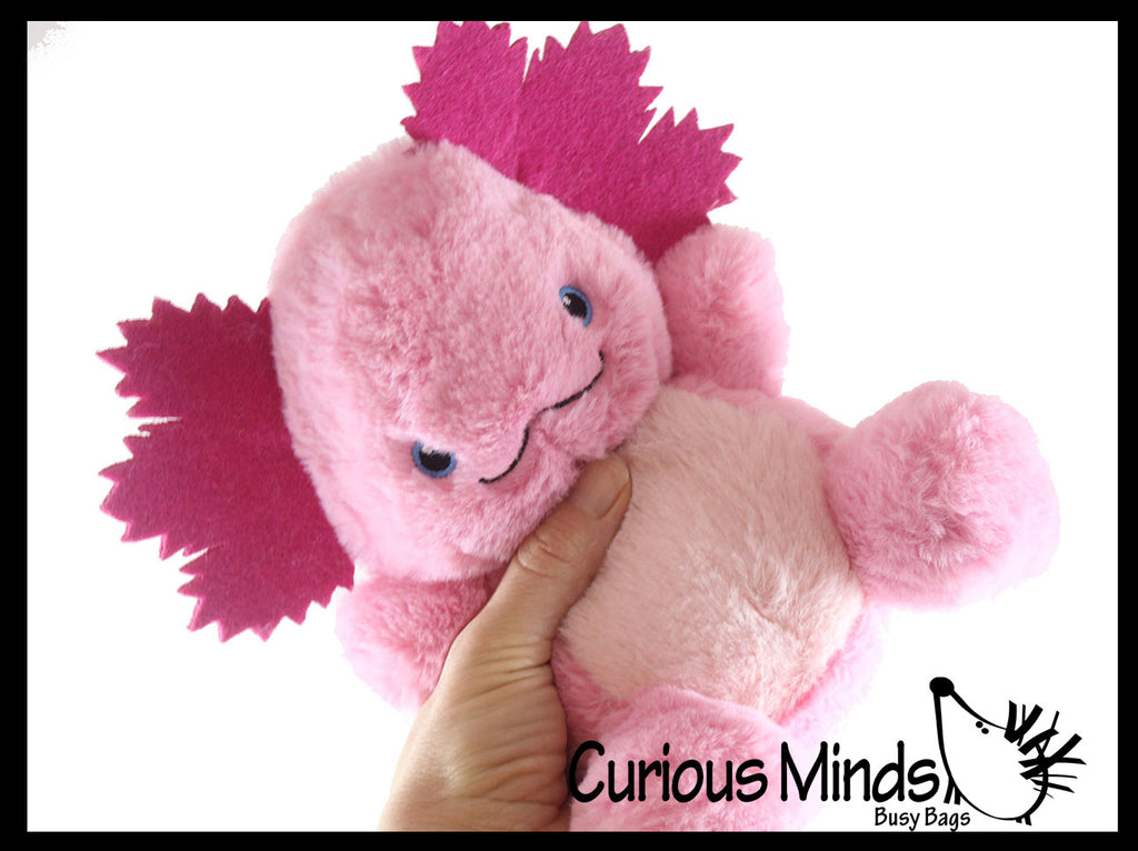 NEW - Cute 7" Axolotl Plush Stuffed Animals- Adorable Walking Fish Toy - Eco Friendly Recycled Plush Stuffie Plushy Cuddly Toy