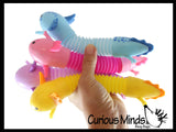 Axolotl Cute Pull and Pop Snap Animal Expanding Flexible Accordion Tube Toy - Free Play - Open Ended Fidget Toy