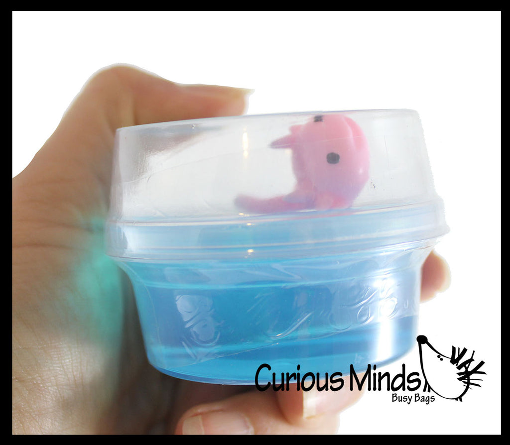 Tiny Axolotl and Putty - Squishy Cute Sea Creatures Stretchy and Squeezy Toy Figurine - Fidget Stress Ball Slime