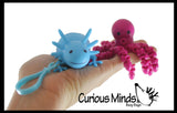 Set of 2 Articulated Fidgets - Octopus and Axolotl - Wiggle Articulated Jointed Moving Fidget Toy - Unique Sensory Toy