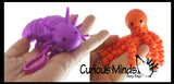 Set of 2 Articulated Fidgets - Octopus and Axolotl - Wiggle Articulated Jointed Moving Fidget Toy - Unique Sensory Toy