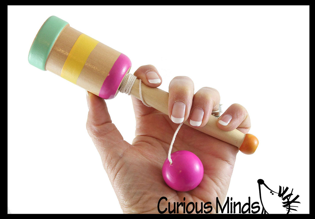 Ball and Cup Pastel Wooden Catch Ball Mexican Yo Yo Classic Toy Skill Trick