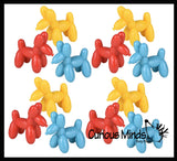 Mini Balloon Dog Crunchy Sand Filled Stress Ball - Cute Squishy Sensory Fidget Toy - Party Favors & Prizes