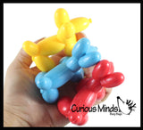 Mini Balloon Dog Crunchy Sand Filled Stress Ball - Cute Squishy Sensory Fidget Toy - Party Favors & Prizes
