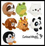 NEW - Cute Ball Plush Stuffed Animals- Adorable Mini Plushie Stuffie - Cat, Dog, Frog, Panda, Sloth, Giraffe, Penguin