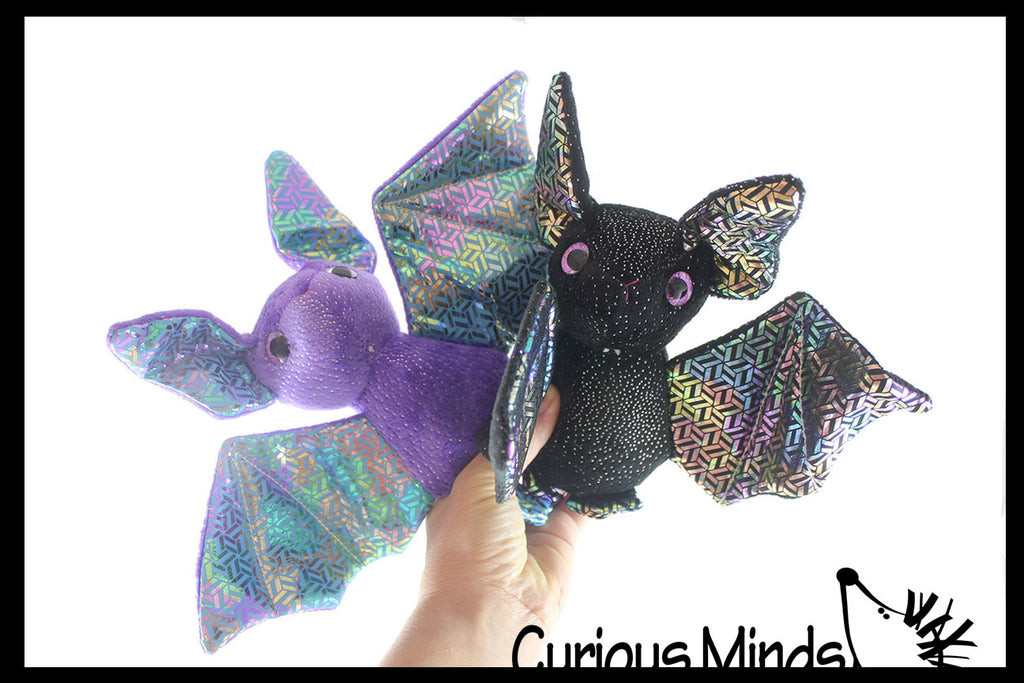 Cute Bat Plush Large Iridescent Stuffed Animals- Adorable Shiny and Colorful Plushie Halloween