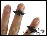 Bat Rings - Black Novelty Jewelry for Kids - Halloween Prize Toy Trick or Treat Favor