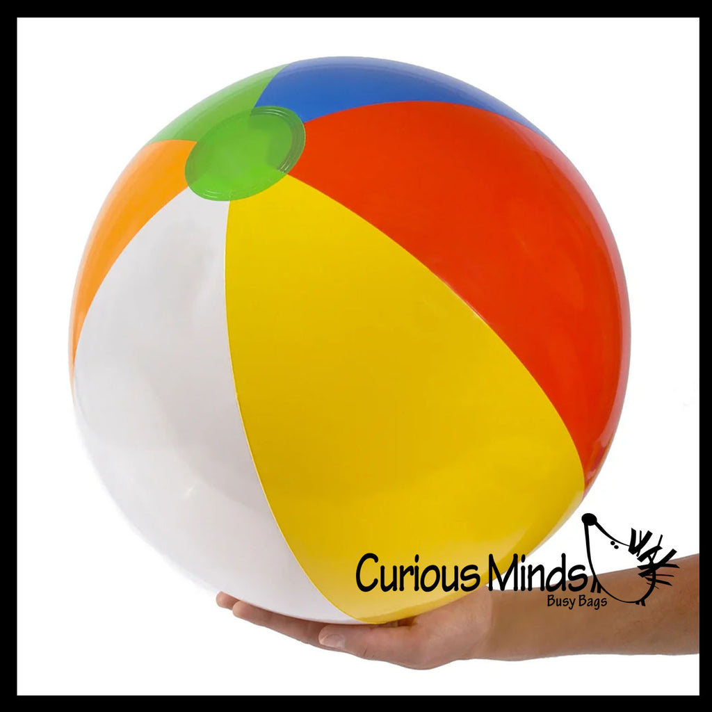 Large 20" Beach Ball - Fun Lightweight Inflatable Ball for Pools, Beach, or Lake - Safe for Indoors - Summer Party Favor