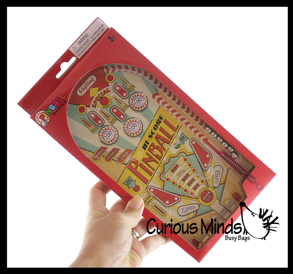Large Metal Pinball Game - Mini Hand Held Travel Arcade Game