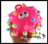 NEW - Large 6" Hairy Pom Puffer Ball -  Indoor Soft Hairy Air-Filled Sensory Ball - Fun Fidget Toy