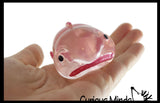 Blob Fish in Fish Bowl - Ugly and Cute Fish with Nose - Thick Glue/Gel Syrup Molasses Stretch Ball - Ultra Squishy and Moldable Slow Rise Relaxing Sensory Fidget Stress Toy