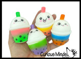 Bubble Tea Drink Squishy Squeeze Stress Ball Soft Doh Filling - Like Shaving Cream - Sensory, Fidget Toy