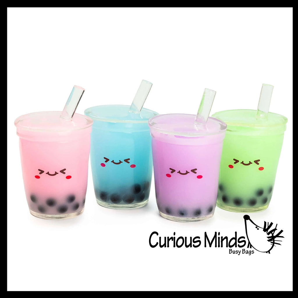 Boba Drink Squishy - Water and Bead Filled Drink Shaped Squish Toy Liquid Filled