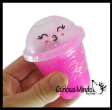 Slime with Bubble Tea Balls - Cute Containers with Squishy Beads