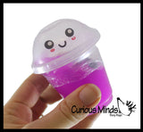 Slime with Bubble Tea Balls - Cute Containers with Squishy Beads