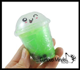 Slime with Bubble Tea Balls - Cute Containers with Squishy Beads