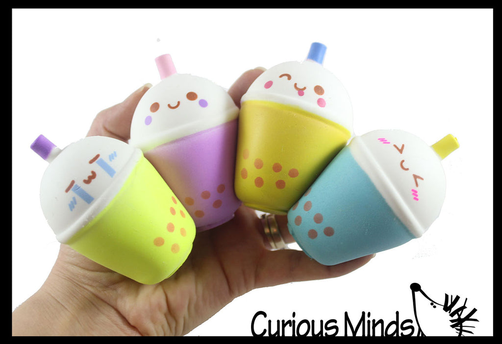 NEW - Bubble Tea Drink Squishy Squeeze Stress Ball Soft Doh Filling - Like Shaving Cream - Sensory, Fidget Toy