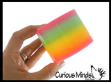 Plastic Rainbow Magic Spring Coil Toy - 3" in Box -  Sensory Fidget Toy - Relaxing & Mesmerizing - Stair Walking Fun Classic Toy