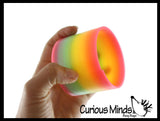Plastic Rainbow Magic Spring Coil Toy - 3" in Box -  Sensory Fidget Toy - Relaxing & Mesmerizing - Stair Walking Fun Classic Toy