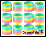 Plastic Rainbow Magic Spring Coil Toy - 3" in Box -  Sensory Fidget Toy - Relaxing & Mesmerizing - Stair Walking Fun Classic Toy