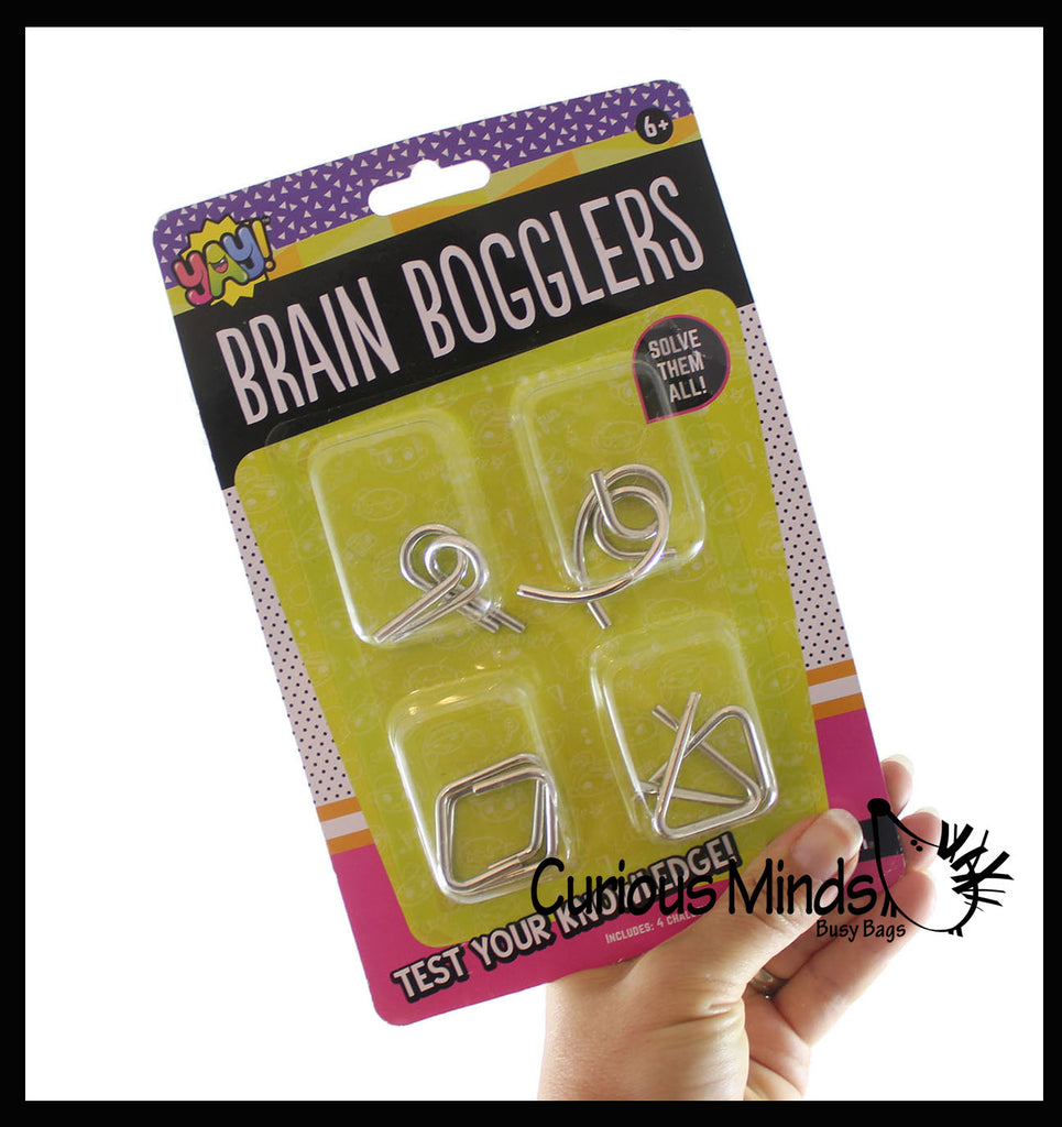 Mini Metal Wire Brain Teaser Puzzles - Logic Untwist the Knots - IQ Toy Mind Mental Game