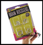 Mini Metal Wire Brain Teaser Puzzles - Logic Untwist the Knots - IQ Toy Mind Mental Game