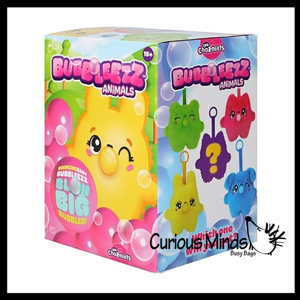 ORB Bubbleez Animals Plush Keychain Charms Assorted Blind Box - Squeeze to Blow Big Bubble - Collectible Charm Squeeze Toy for Backpacks