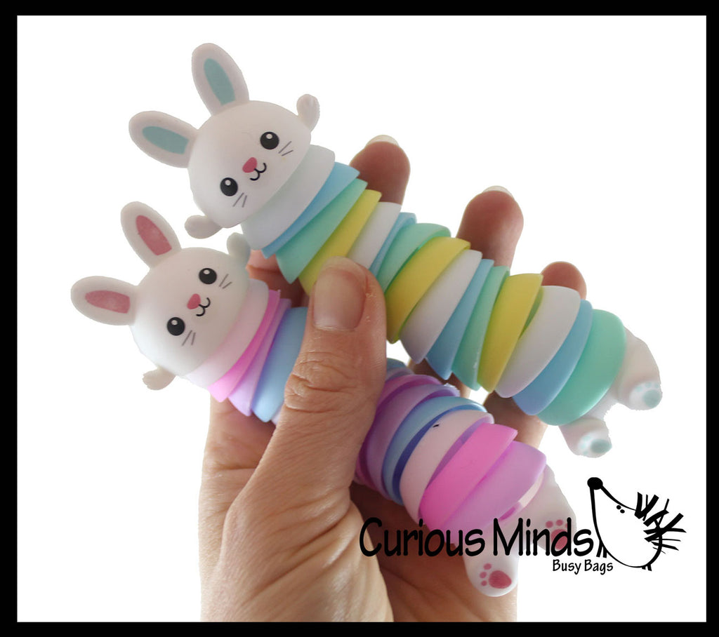 Wiggle Bunny Rabbit Fidget - Wiggle Articulated Jointed Moving Creature Toy - Unique