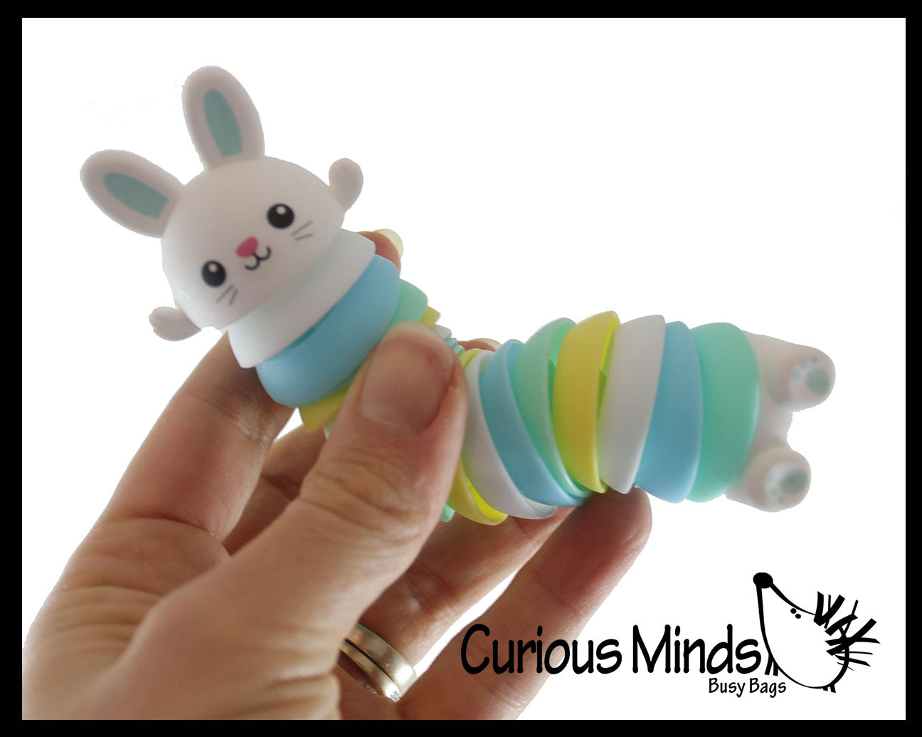 Sticky Rabbit Fidget Toy Set of 2 Different Wiggle Bunny Laying Rabbit Fidget - Wiggle Articula ...