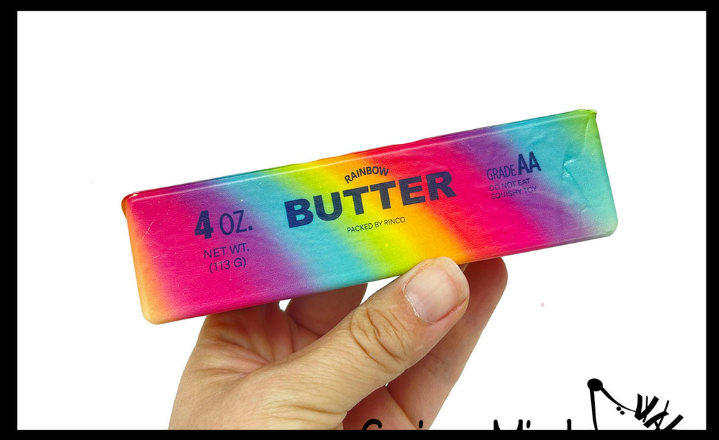 NEW - Rainbow Butter Slow Rise Squishy Squeeze Stress Ball Super Soft - Sensory, Fidget Toy